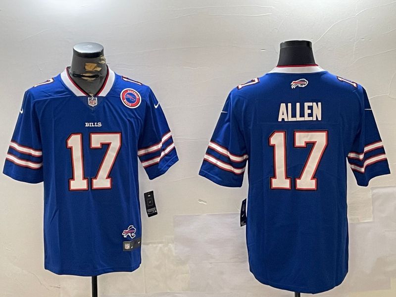 Men Buffalo Bills 17 Allen Blue Second generation 2024 Nike Limited NFL Jersey style 3